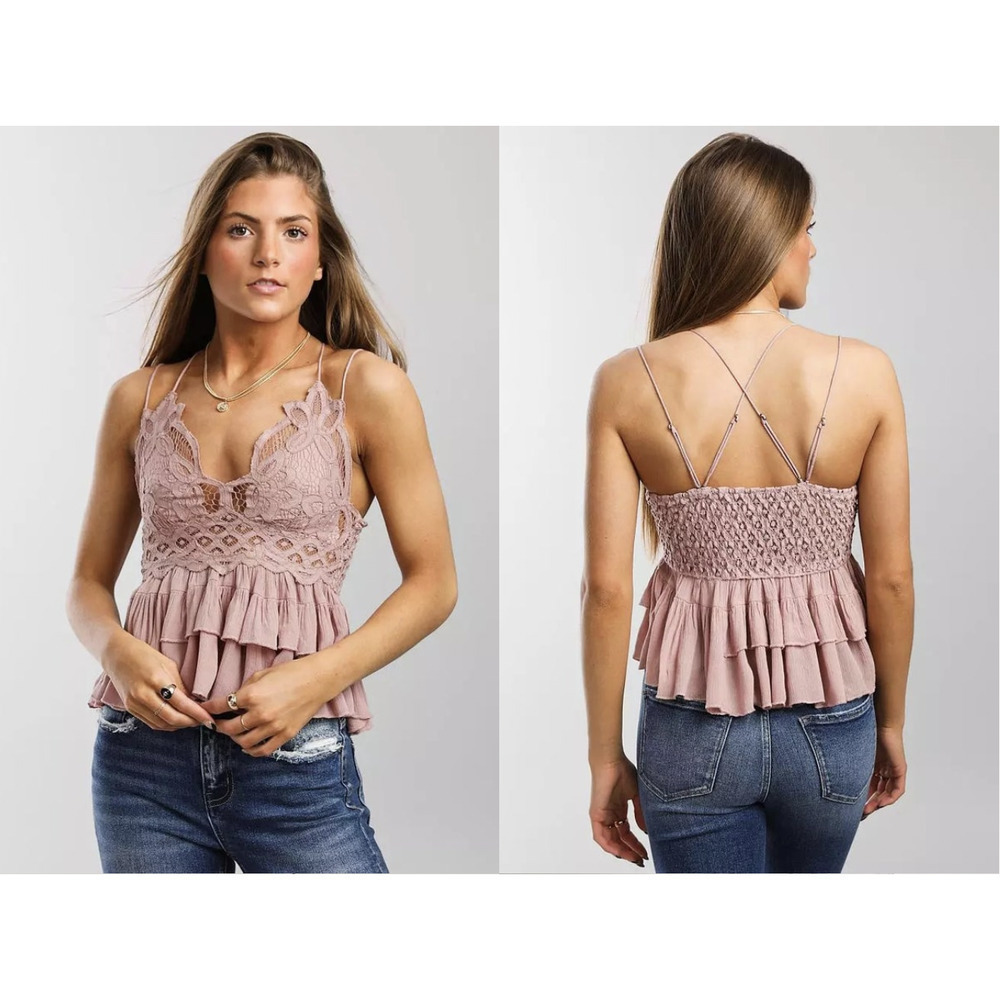 Free People Adella Dusty Mauve Tank Top